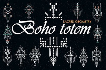 Boho totem. Sacred geometry
