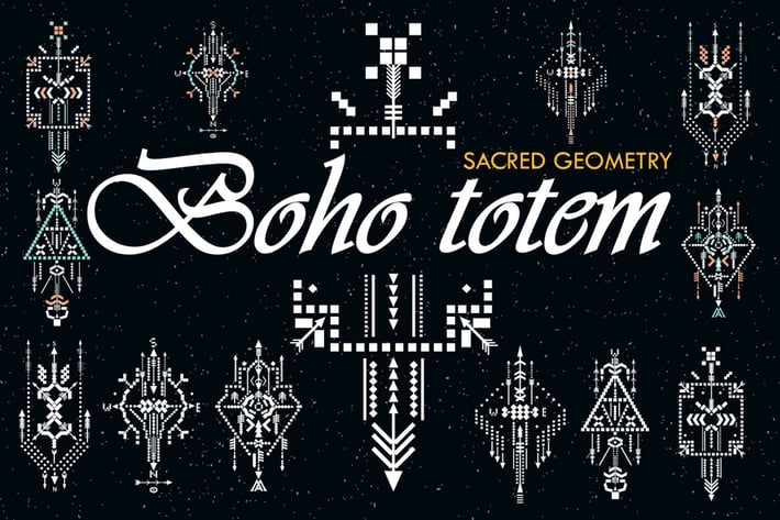 Boho totem. Sacred geometry