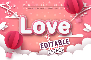 Love three layer editable text effect, font style
