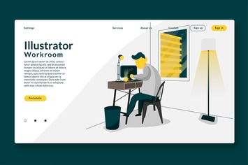 Illustrator Working Room - Web Header & Vector