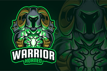 Warrior Horned Mascot Logo