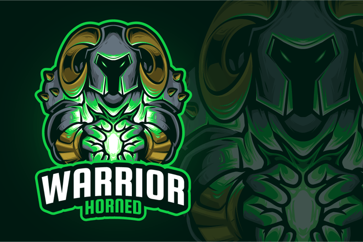 Warrior Horned Mascot Logo