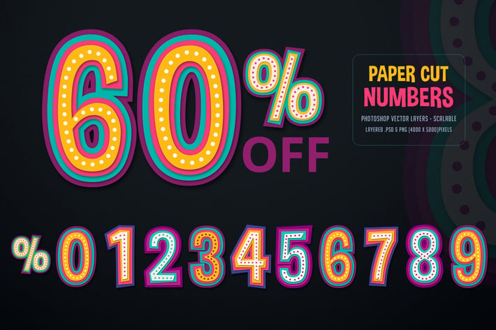 Paper Cut / Discount Numbers