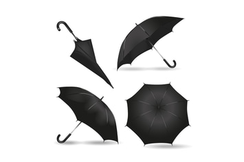 Realistic Black Rain Umbrella Mockups
