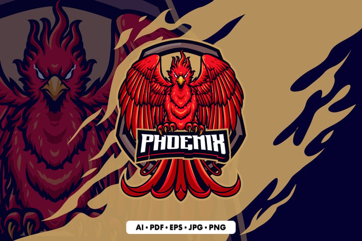Phoenix 4 Mascot Logo Template