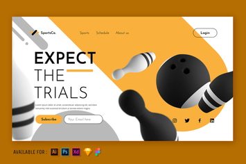Bowling Sport - 3D Web Illustration