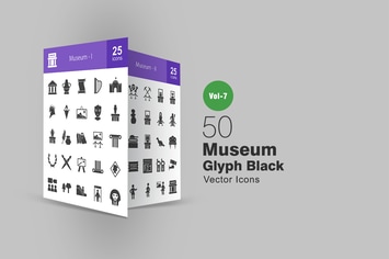 50 Museum Glyph Icons