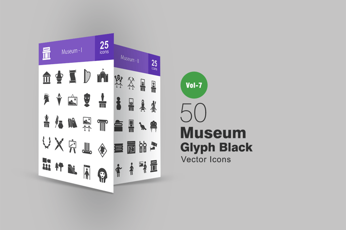 50 Museum Glyph Icons