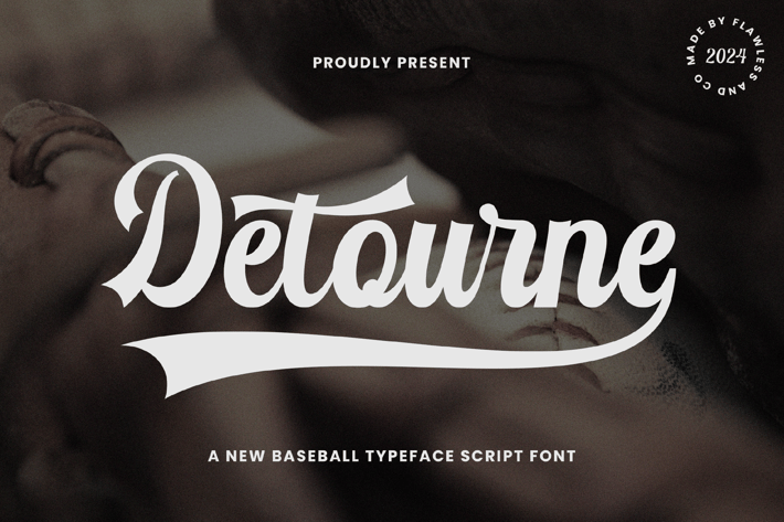 Detourne - Baseball Script Font