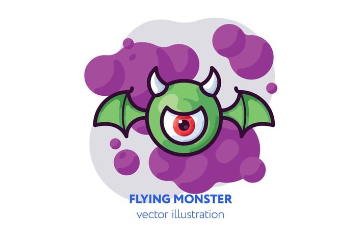 Flying monster vector illustration