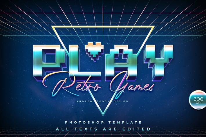 Play - 80s Retro Text Effect