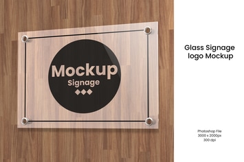 Glass Signage logo mockup