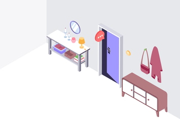 Smarthouse Voice Control Isometric Illustration