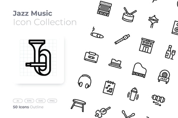 Jazz Music Outline Icon
