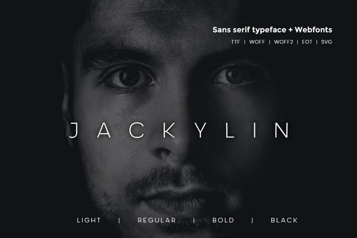 Jackylin - Typeface + WebFont with 4 weights