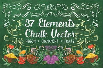37 Element Chalk Vector 