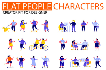Modern Flat People Character Creator Kit