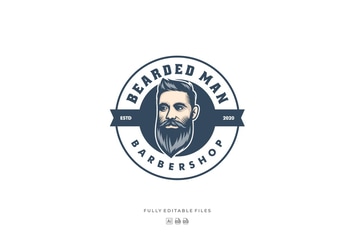 Barbershop Badge Modern Logo Template