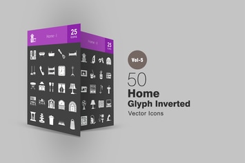 50 Home Glyph Inverted Icons