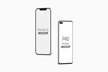 P40 Phone & iPhone 12 Mockup