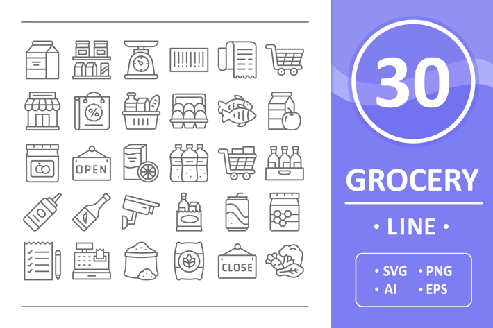 Grocery Icons - Line