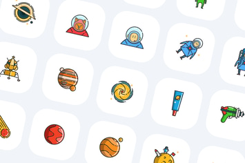 50 Cartooning Space Icons