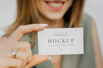 Woman is Carrying a Business Card