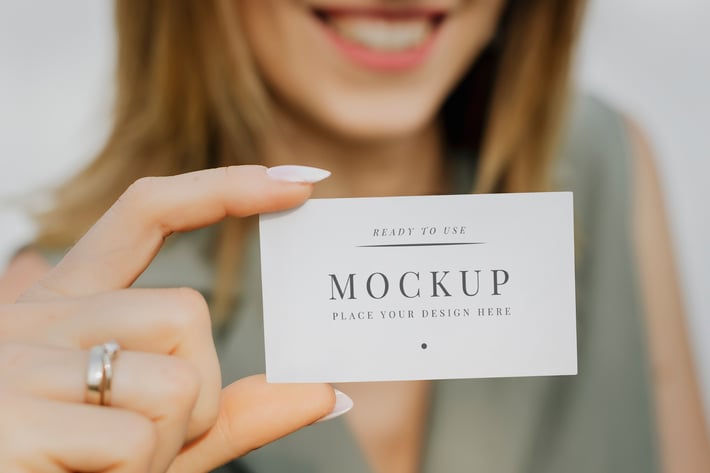 Woman is Carrying a Business Card