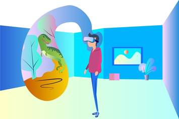 VR Adventure 2D Illustration