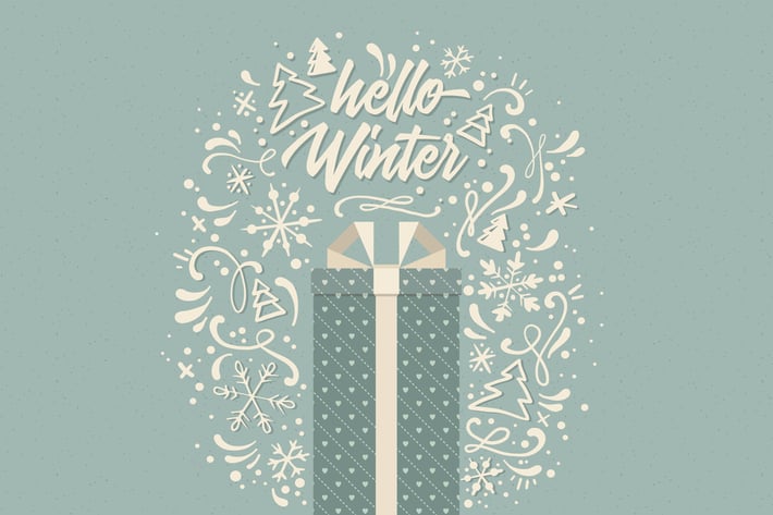Hello Winter Christmas Greeting Card