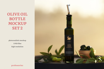 Olive Oil Bottle Mockup - Set 2