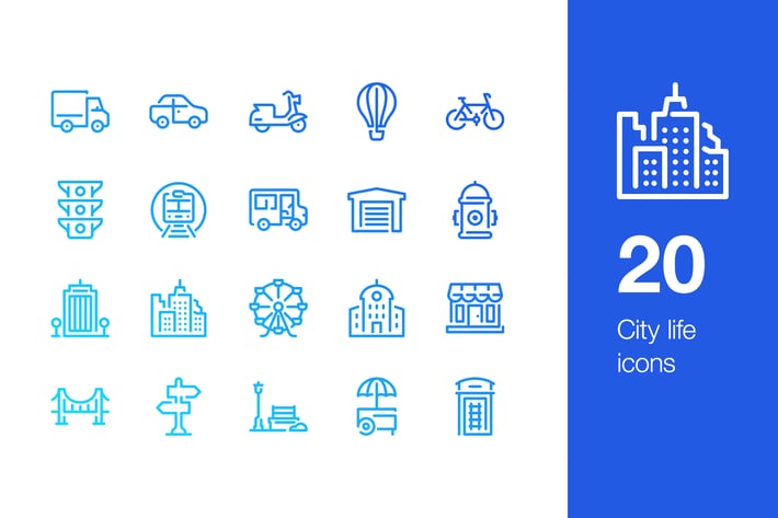 20 City life icons