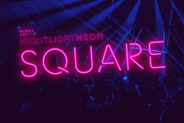 Retro Neon Font - Square Style