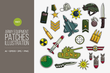Army Equipment Patches Vector Vol.1