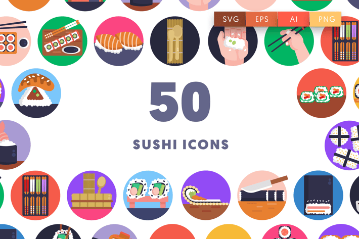 50 Sushi Icons