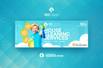 GoClean - Cleaning Service Facebook Cover Template