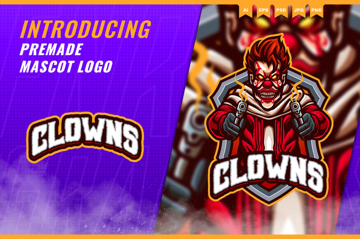 Sniper Clown - Mascot Esport Logo Template