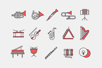 15 Orchestra Instrument Icons