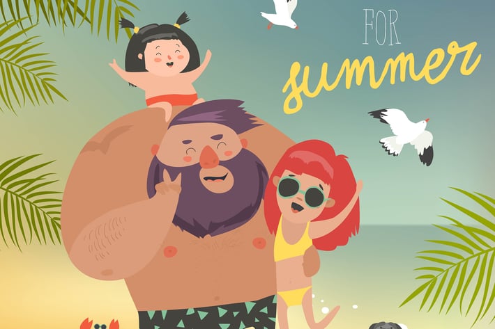 Happy family at the beach
