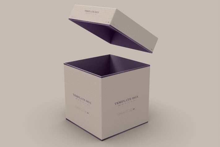Square Box Packaging Mockup