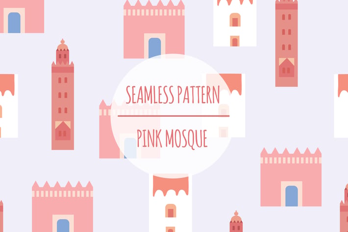 Pink Mosque – Seamless Pattern