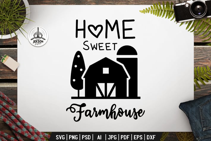 Farming Badge Design. Silhouette Farm Label