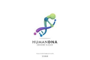 Human DNA Gradient Colorful Logo
