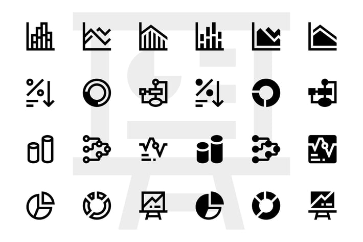 Graphs and charts icons