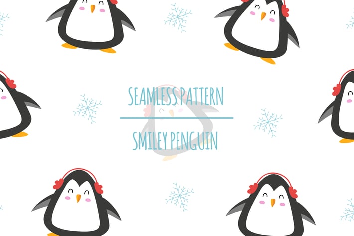 Smiley Penguin – Seamless Pattern