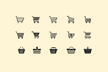 15 Shopping Cart and Basket Icons