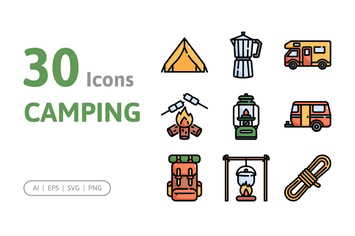 30 Camping Icons