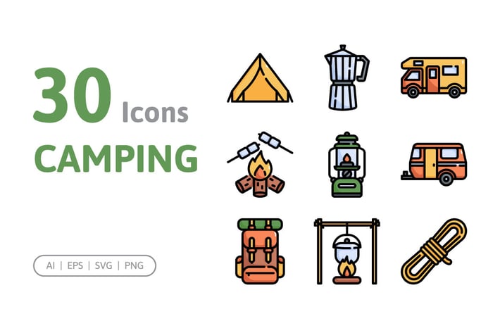 30 Camping Icons