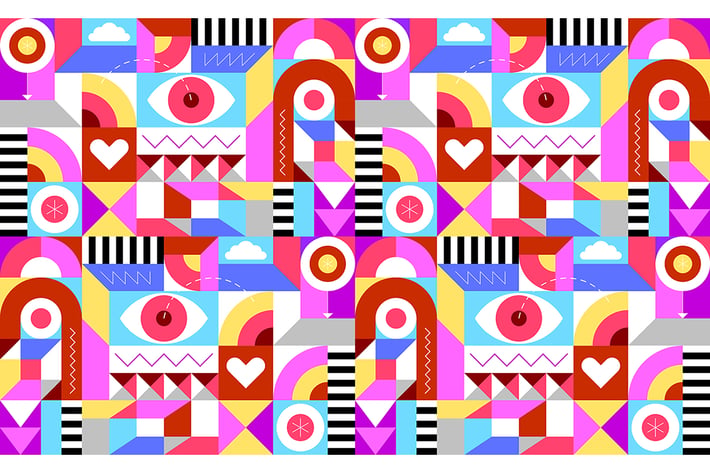 Cheerful Geometric Seamless Background