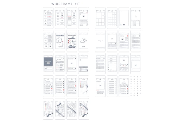 Wireframe Kit. Templates and UI Elements for web, 